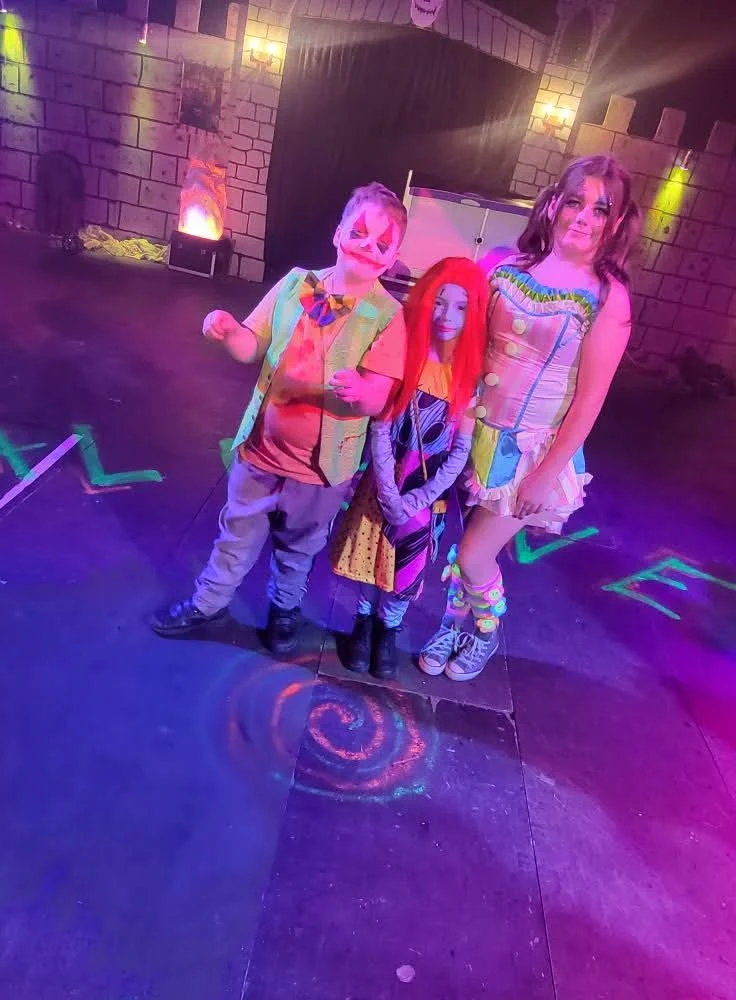 Circus children pose for photo at halloween circus peterborough